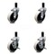 Service Caster 4 Inch Thermoplastic Wheel 1-1/4 Inch Expanding Stem Caster Set with 2 Brakes SCC-EX05S410-TPRS-114-2-SLB-2 - alternate 1